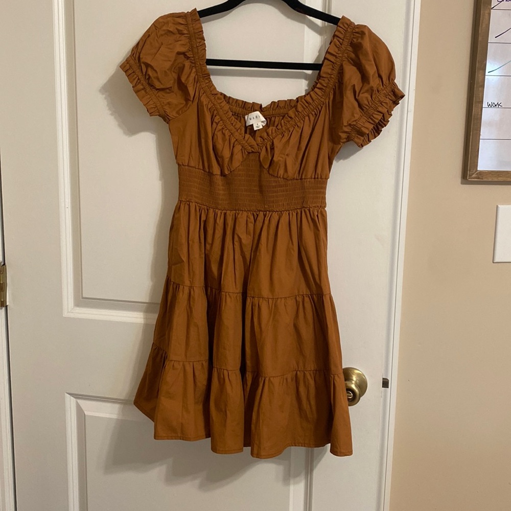 Fall brown mini dress